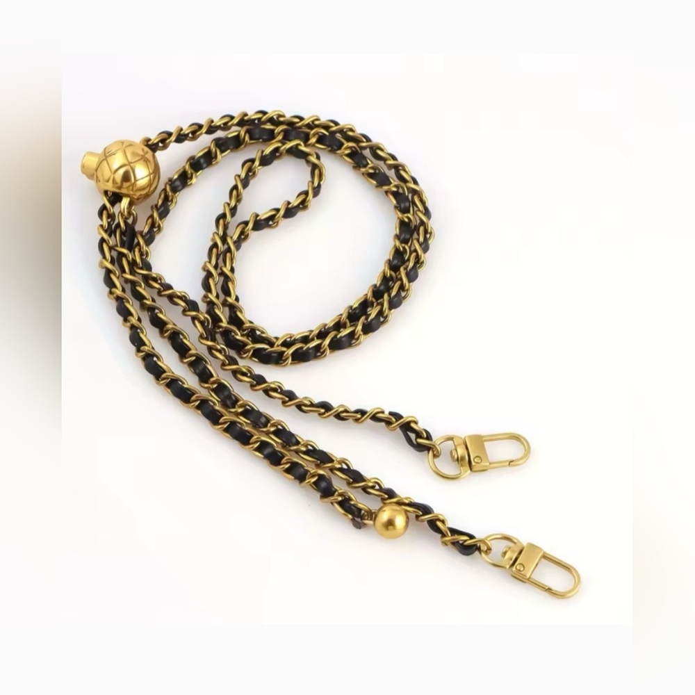 NEW 3 Way Gold and Black Necklace/Chain Strap/Belt